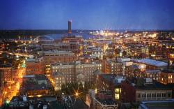 Night Lights - Providence at Dusk by Stephanie Izzo