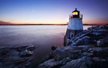 Dusk At Castle Hill Light